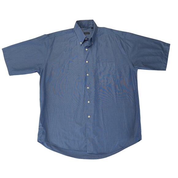 Vintage Gitman Bros Short Sleeve Button-down Shirt Oxford Men's Large Blue‎ USA - Picture 1 of 8